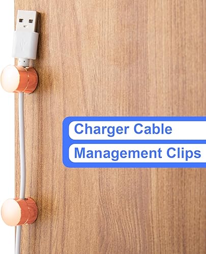 Miniatura 199 de 3 juegos de soportes de cargador para cables, soportes de anclaje de cable ajustables plateados, clips de cable de metal adhesivos, organizadores de