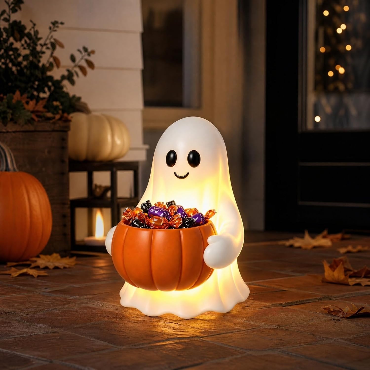 FQZWONG Halloween Ghost Resin Decor, Multiple Styles Spooky Cute Ghost Figurine, Ghost & Pumpkin Table Ornaments, Seasonal Fall Craft Decor for Windowsill, Coffee Table, & Halloween Party Supplies image 5