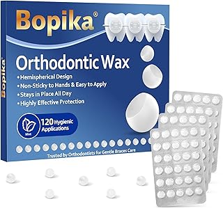 Bopika Orthodontic Wax for Braces Wax Dots 120 Individually Wrapped, Mint Flavored Dental Wax for Comfort & Protection