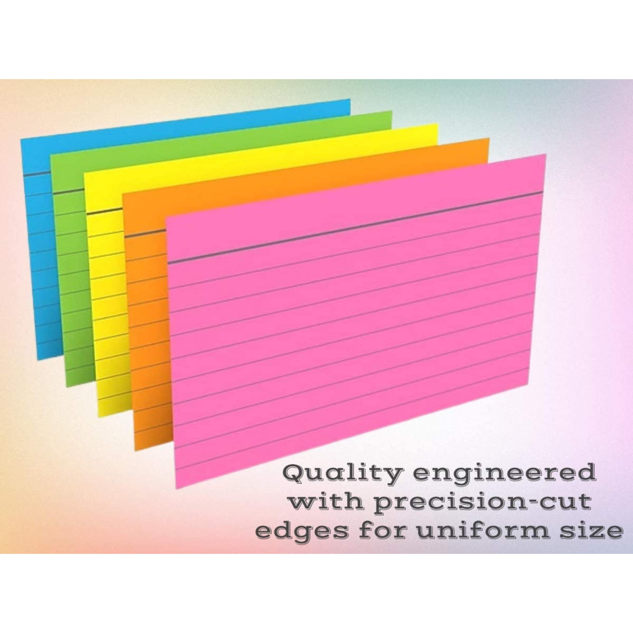 1InTheOffice Ruled Neon Index Cards 3x5, Ruled Index Cards, Assorted Neon Color, 300 Pack - Image 4