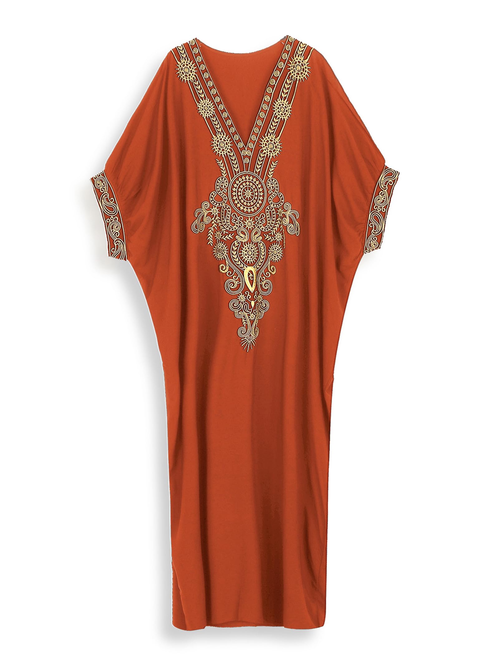 Moroccan Kaftan Dresses for Women Plus Size Caftans Loungewear Embroidered Beach Kaftan Cover up mumu House Dress-image-49