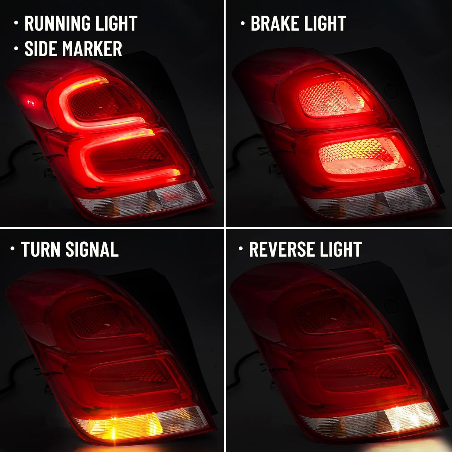 Huray Left LED Tail Light Fit for Chevy Trax 2017-2022 LH Taillight Back lamp Rear Brake Lamp Assembly OE Style Replacement for GM2800298 (Driver Side)