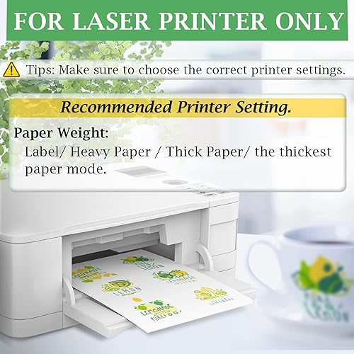 Miniatura 4 de Koala Waterslide - Papel adhesivo para impresora láser, transparente y transparente, 25 hojas de papel de transferencia de tobogán acuático