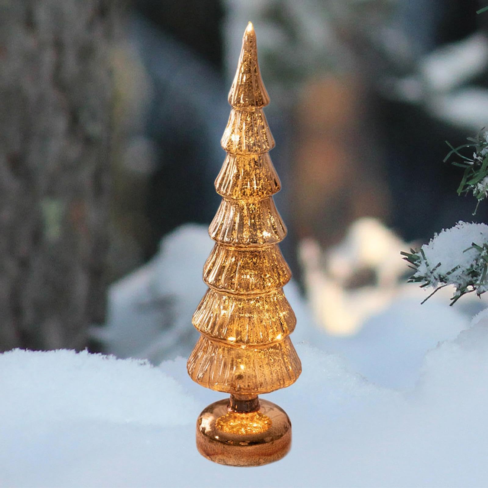 Figura de de Navidad, de Navidad de Mesa, Figura Decorativa de Cristal con Luz para Regalo, Navidad Festiva, Oficina, Sala de Estar, Hogar, L