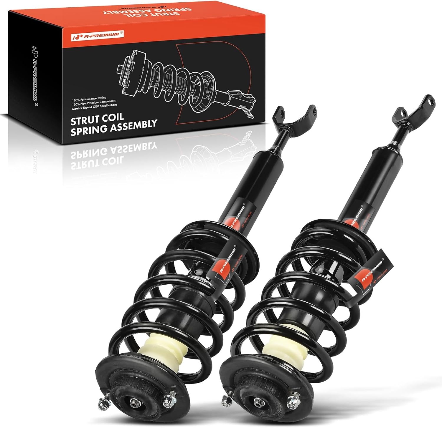 A-Premium Front Struts Compatible with Volkswagen Passat 2001-2005 & Audi A6 2000-2004, A6 Quattro 2000-2004 - 2x Replacement Suspension Complete Strut Assembly Shock with Coil Spring
