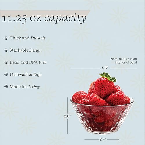 Miniatura 10 de Vikko Cuencos de cristal juego de 12 cuencos decorativos de vidrio para postres dulces preparación de cocina apto para lavavajillas