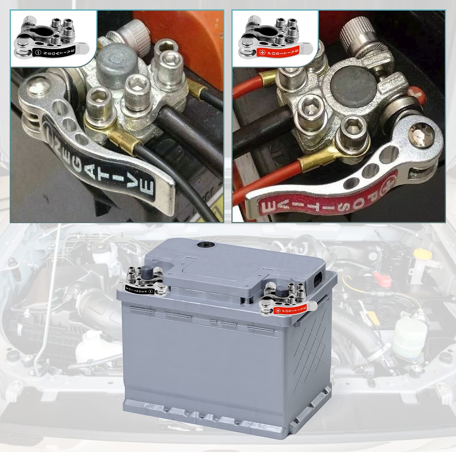 Bornes Batterie Voiture Cosse Cuivre - Connecteurs Positifs Et Négatifs 12V/24V Pour Automobile