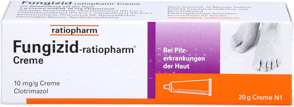Fungizid-ratiopharm® Creme mit dem Wirkstoff Clotrimazol. Zur ...