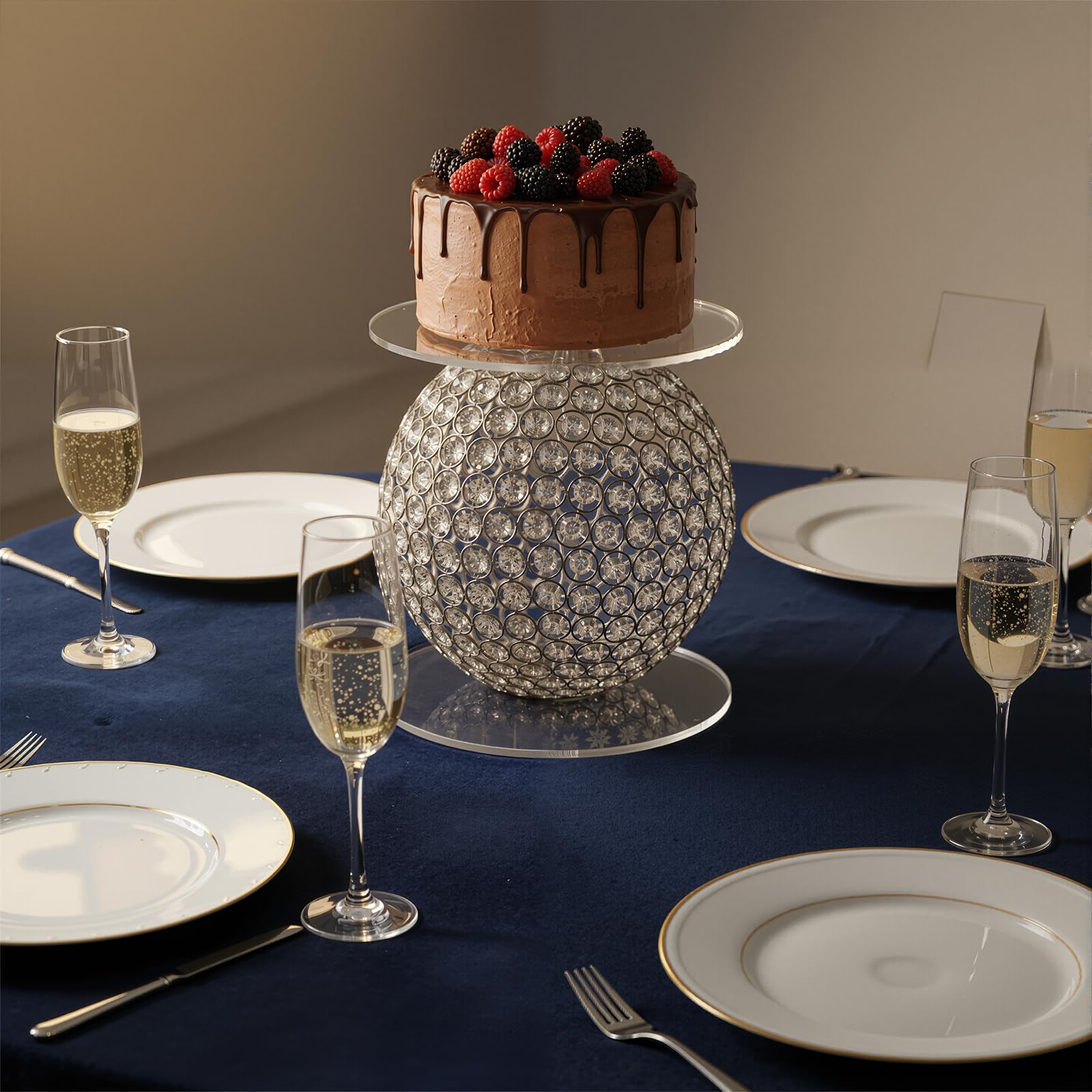 Lot de 5 présentoirs à gâteau en acrylique transparent pour fête