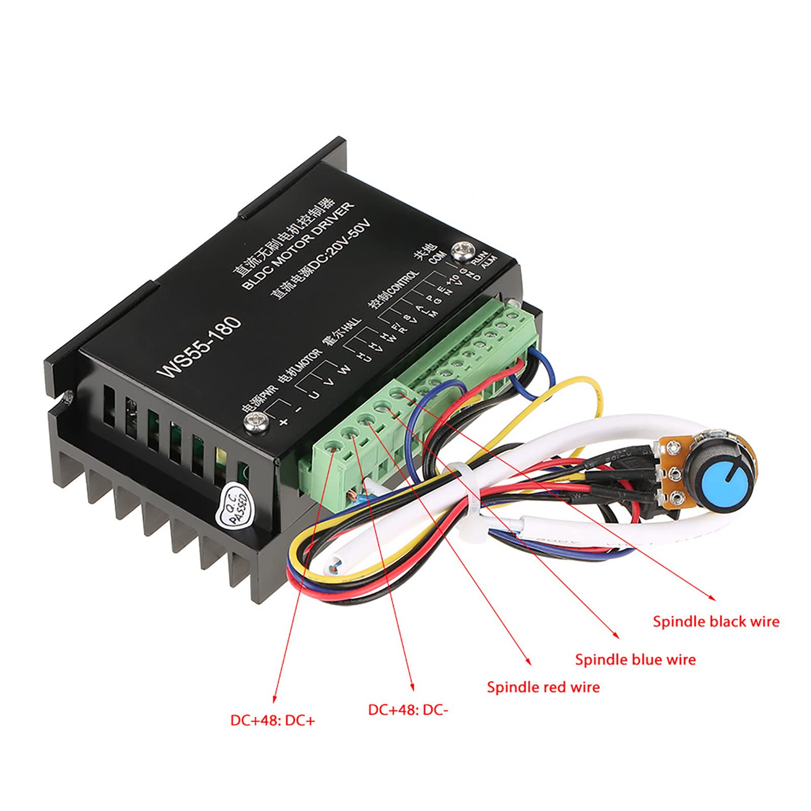 Controller Driver Motore Bldc Ws55 180 Senza Sensori Hall 240 Volt Azionamento Mandrino Cnc Per Applicazioni Su Utensili Elettrici Rettificatrici E Ventilatori