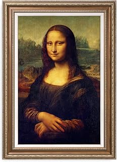 DECORARTS - Leonardo Da Vinci Mona Lisa Framed Art Antique Bronze Frame Giclee Print Renaissance Portrait Made in USA Ready To Hang 24.75x34.75