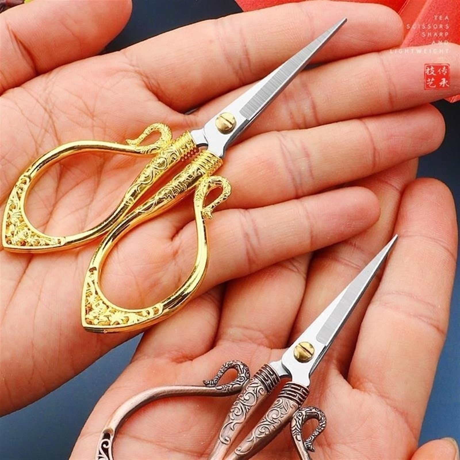 Tijeras para Manualidades, 4 Piezas, Tijeras Negras para Bricolaje, Herramientas de Corte de Hilo de Costura, Costura de Tela