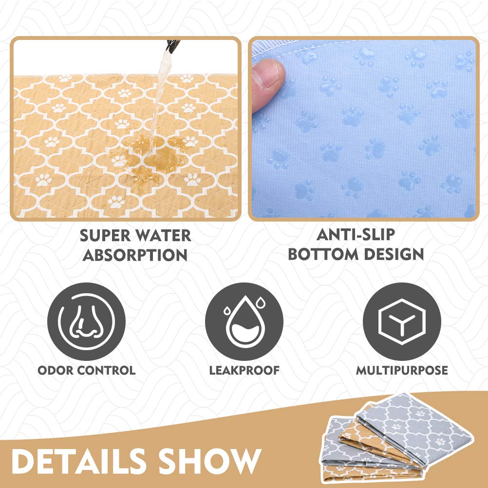 KOOLTAIL Almohadillas lavables para perros – 4 paquetes de almohadillas reutilizables para entrenamiento de orinal impermeables, antideslizantes, forro polar para animales pequeños conejitos de indias