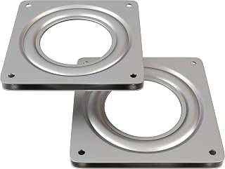 Lazy Susan Rotating Turntable Bearing Hardware 3.7-Inch Square Ball Bearing Swivel Plates Heavy-Duty Steel 300-lb Load Capacity, 5/16-Inch Thick, 2-Pack