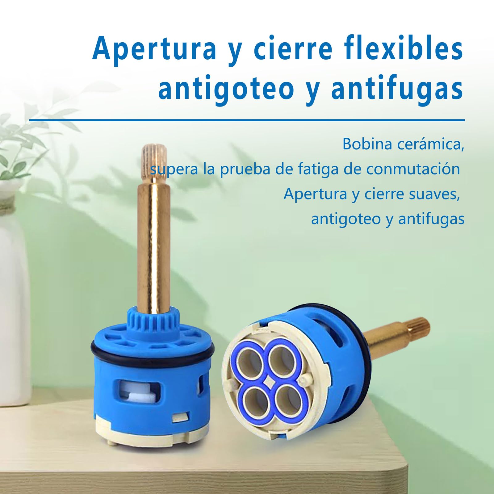 Cartuchos cerámicos de 35mm, recambio de cartuchos cerámicos de 4 vías para grifo monomando de ducha, válvula cerámica para grifo (Model 76)