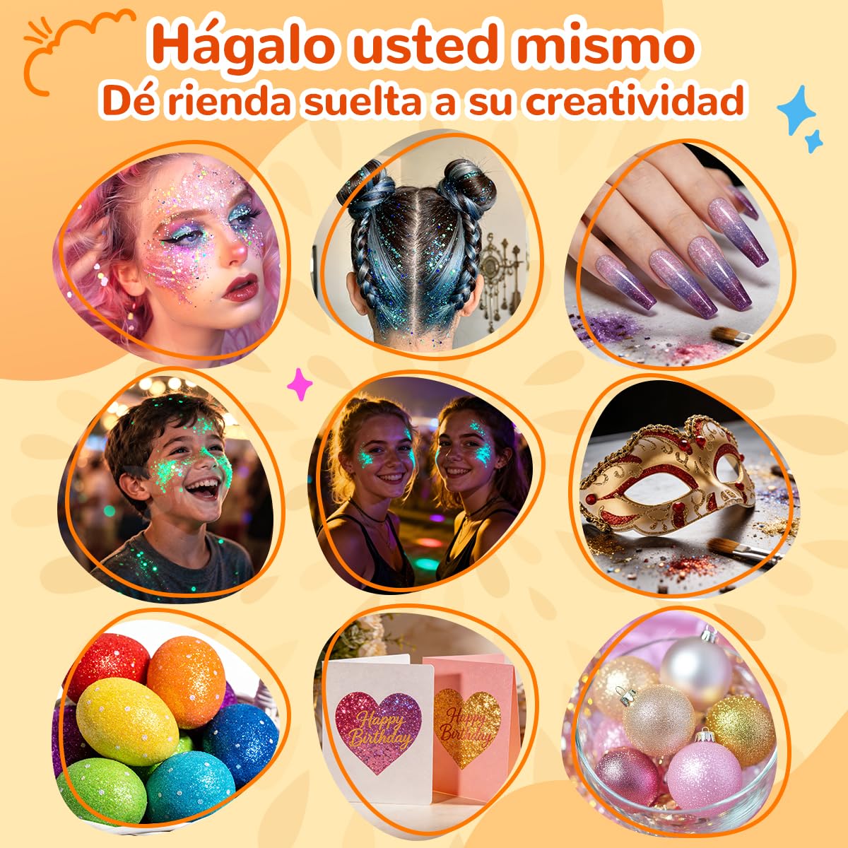 Bledras Kit de Tatuajes Temporales para Niñas, 31 Colores Brillo, 6 Rotuladores Tatuajes Niños, con 178 Plantillas, Halloween, Anime, Cosplay, Conciertos, Festivales, Carnaval, Pintura Facial — view 8