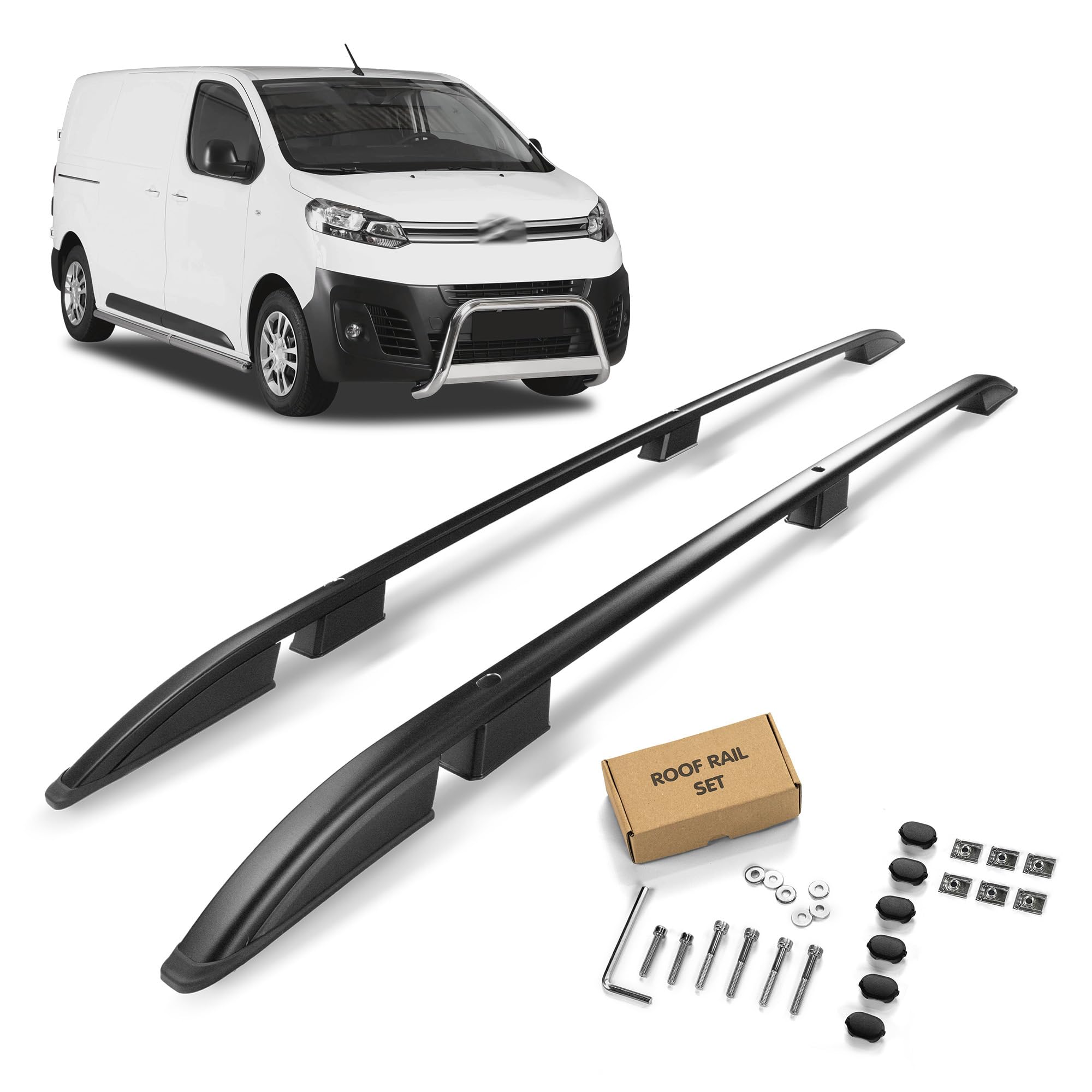 CHROMEMASTER | Barras Portaequipajes, Rieles de Techo Compatible con Citroen Jumpy L2 | Standard MEDIANO 2016+; Se Utilizan Para el Montaje de Portaequipajes de Techo, Cajas de Techo o Portabicicletas