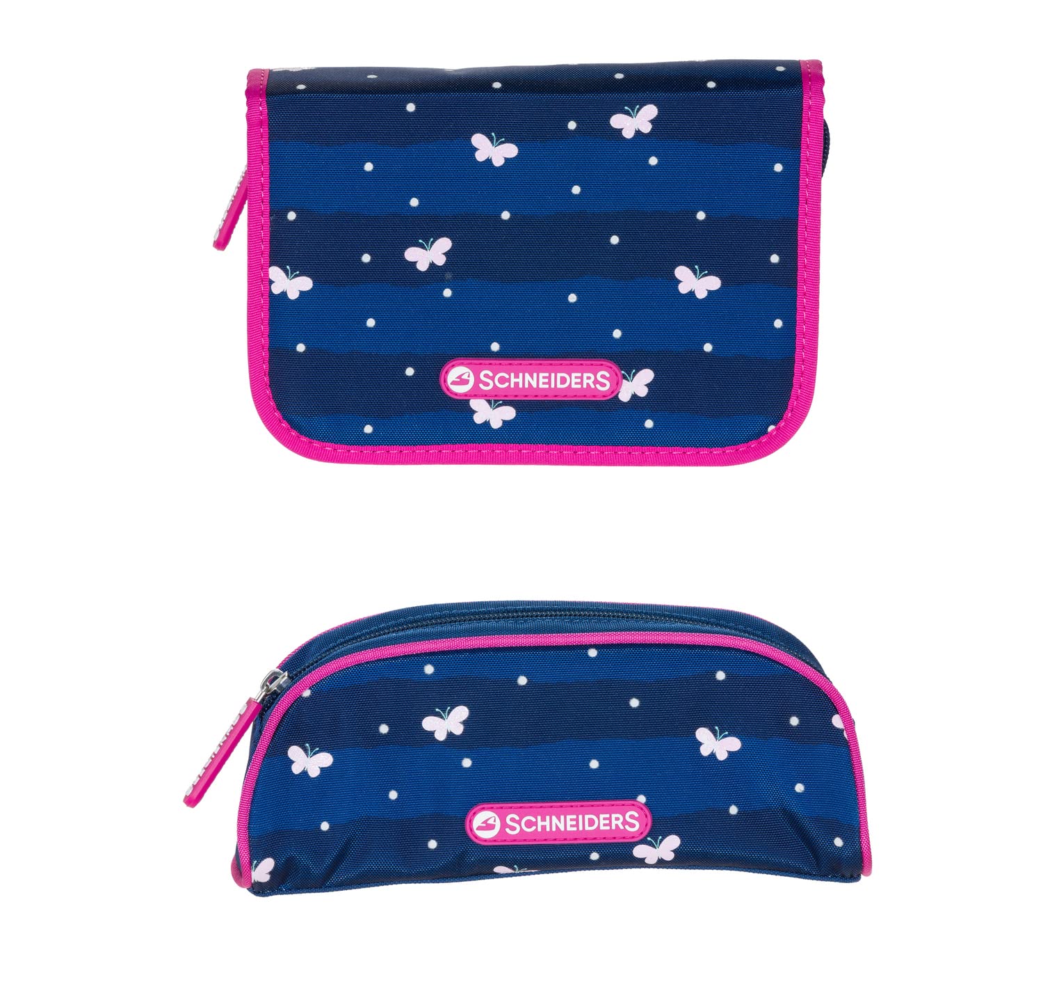 Schneiders 78393-072 - Schulranzen Ergolite Lucky Girl, 9-teiliges Set mit Schultasche, Federmäppchen, Schlamper, Sportbeutel, 3 Klett-Motiven und 2 Leuchtstäben
