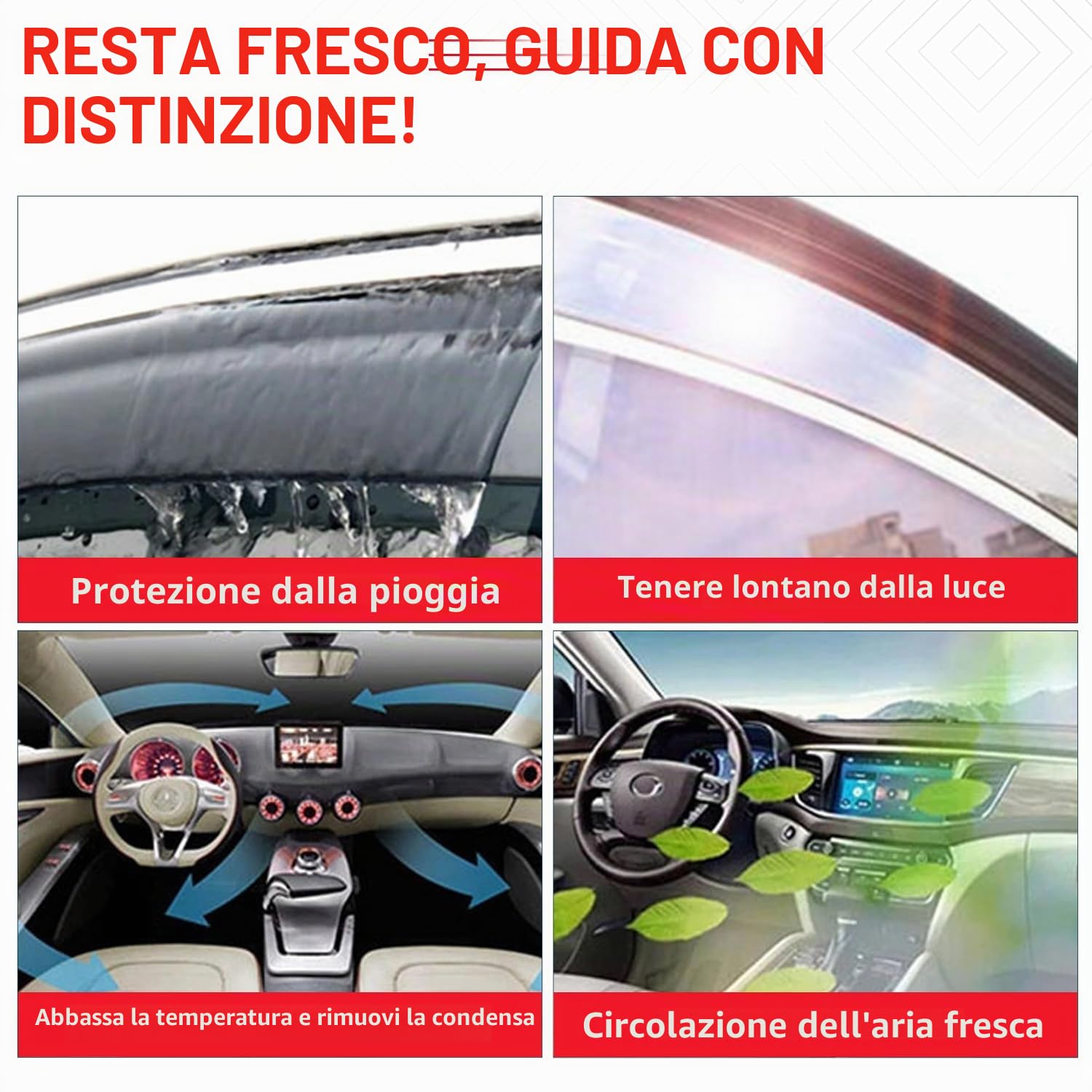 Set di 4 deflettori d'aria tipo IN-CHANNEL compatibili con HYUNDAI TUCSON 2021 2022 2023 2024 2025 Deflettori laterali in acrilico Hyundai Tucson