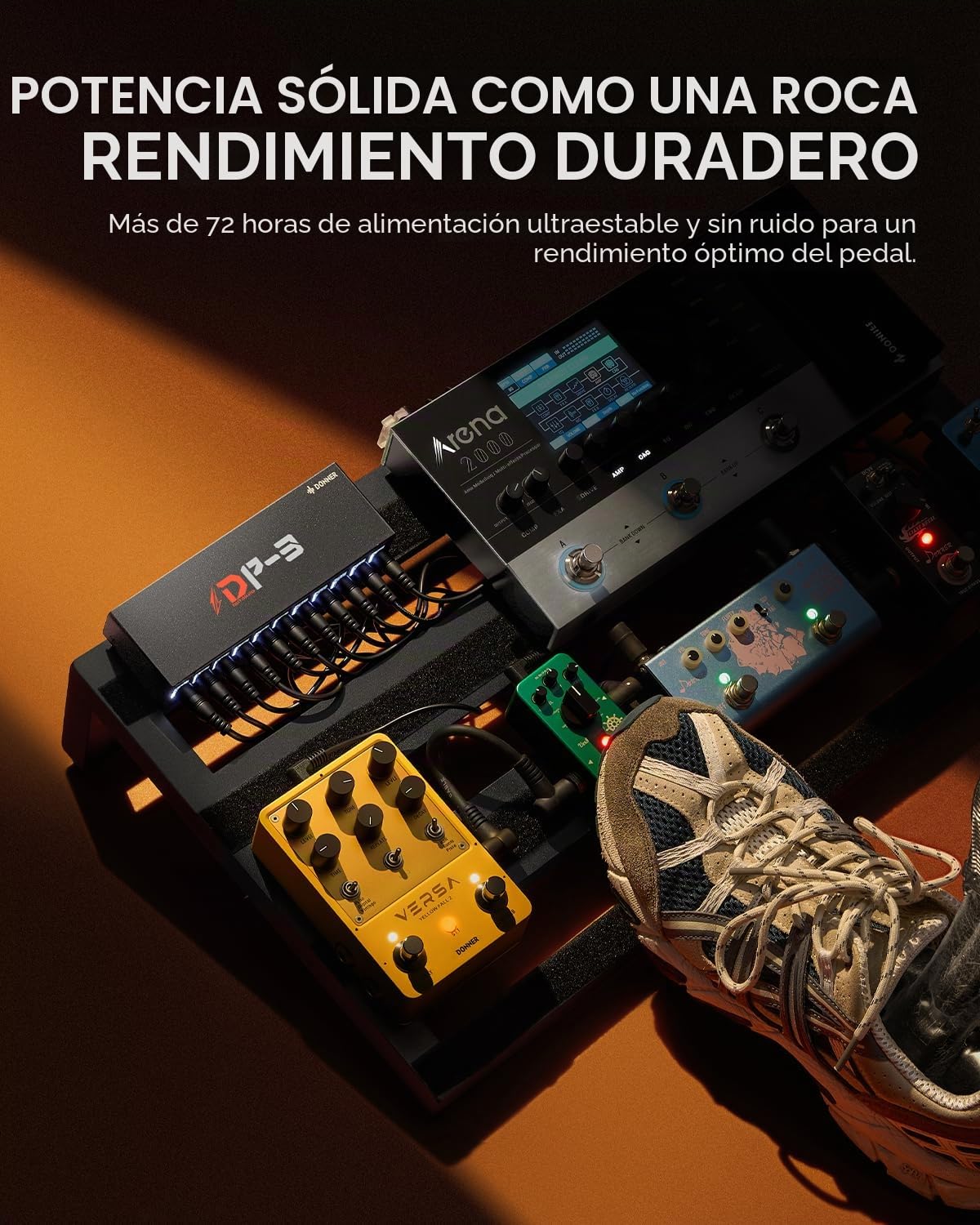 Donner DP-3 Fuente de alimentación para pedales de efectos de guitarra con 10 salidas DC aisladas para pedales 9V/12V/18V (100mA/300mA/500mA)