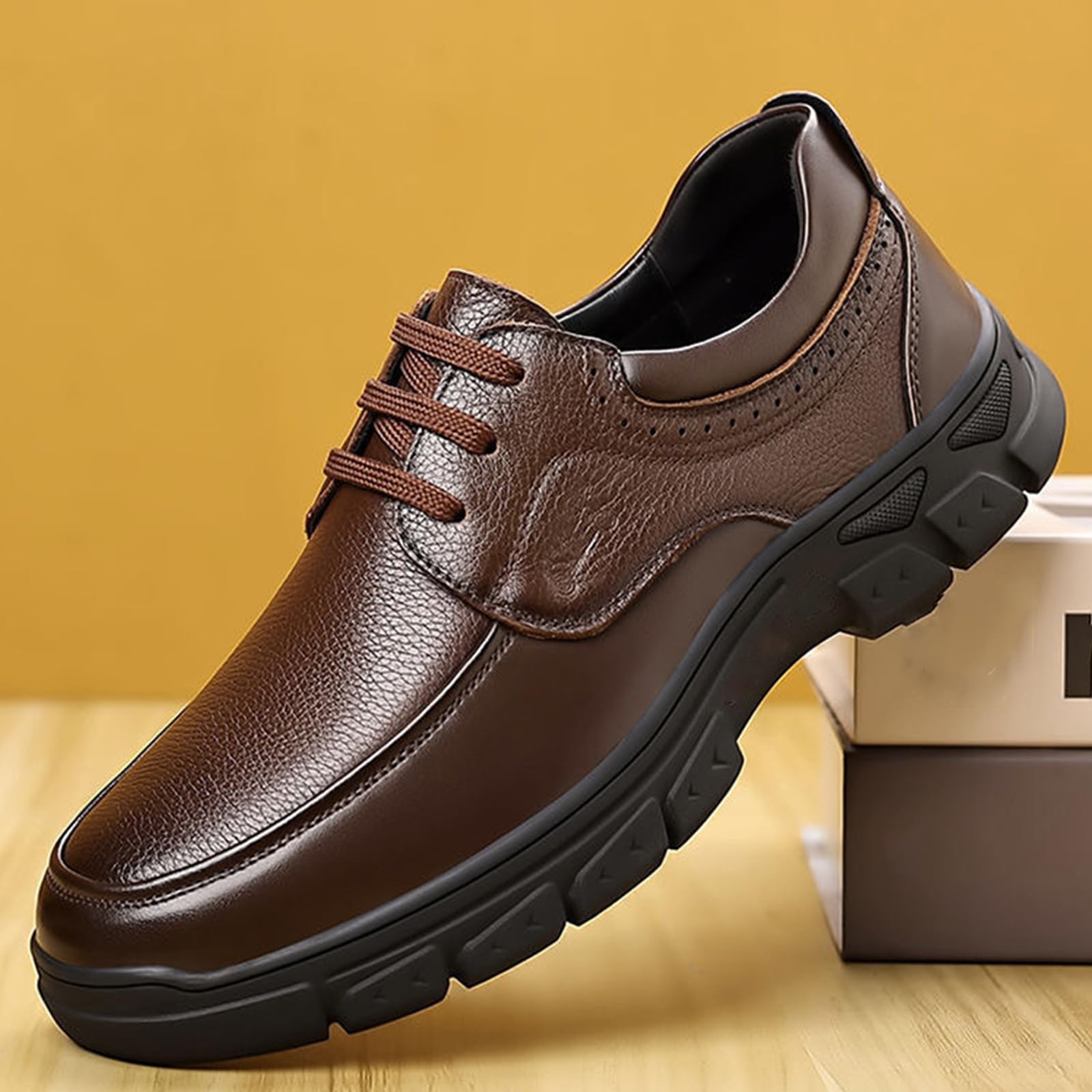 Scarpe Eleganti da Uomo | con Punta Arrotondata, in Pelle, con Lacci, Casual, Formali, Oxford, matrimonio, ufficio