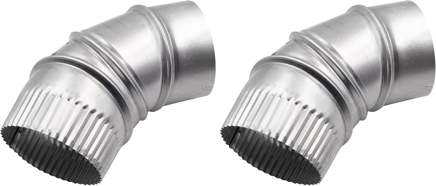 Supplying Demand 60643 4 Inch 90 Degree Adjustable Aluminum Dryer Vent Duct Elbow (Pack of 2)