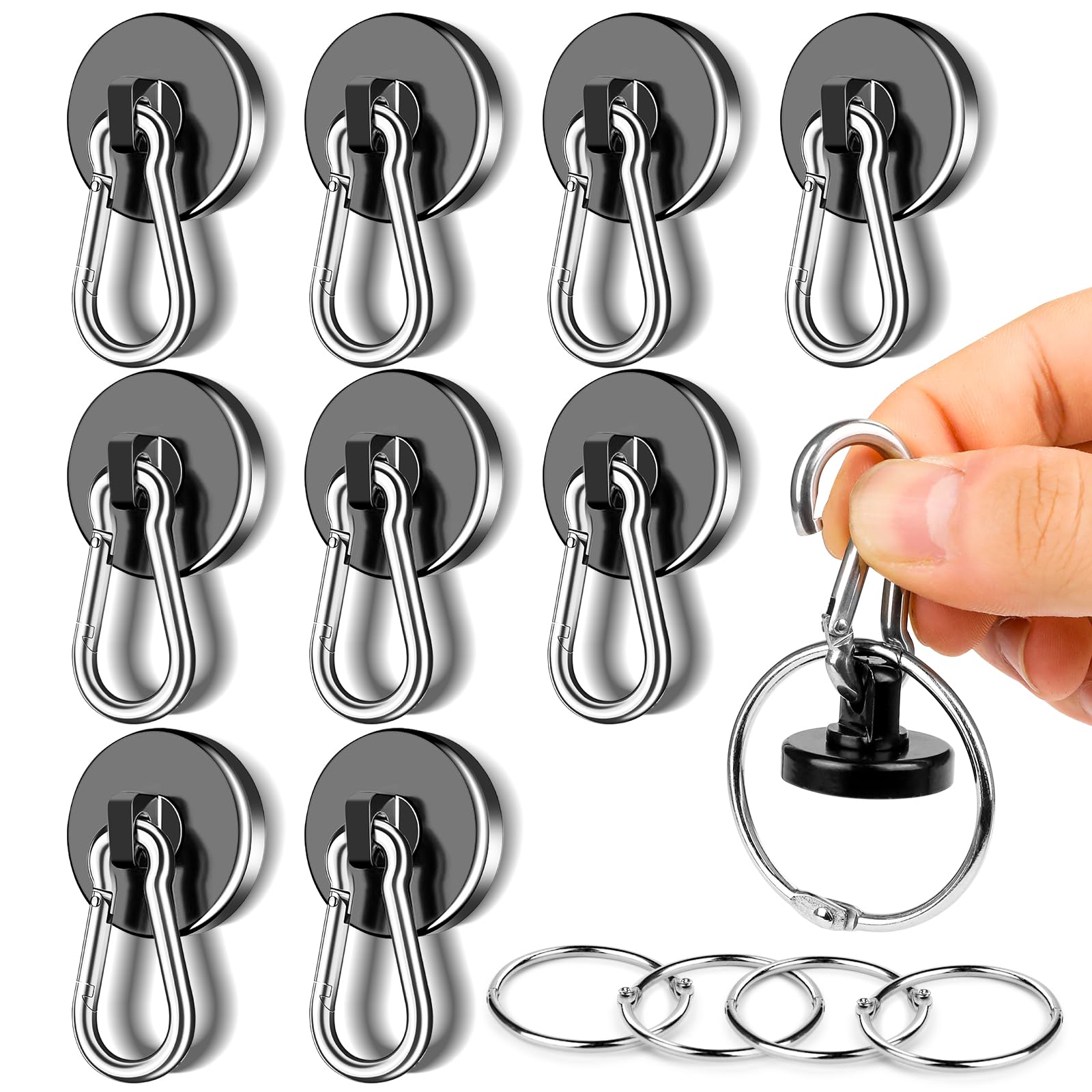 Heavy Duty Magnetic Hooks - 110LBS Strength -9
