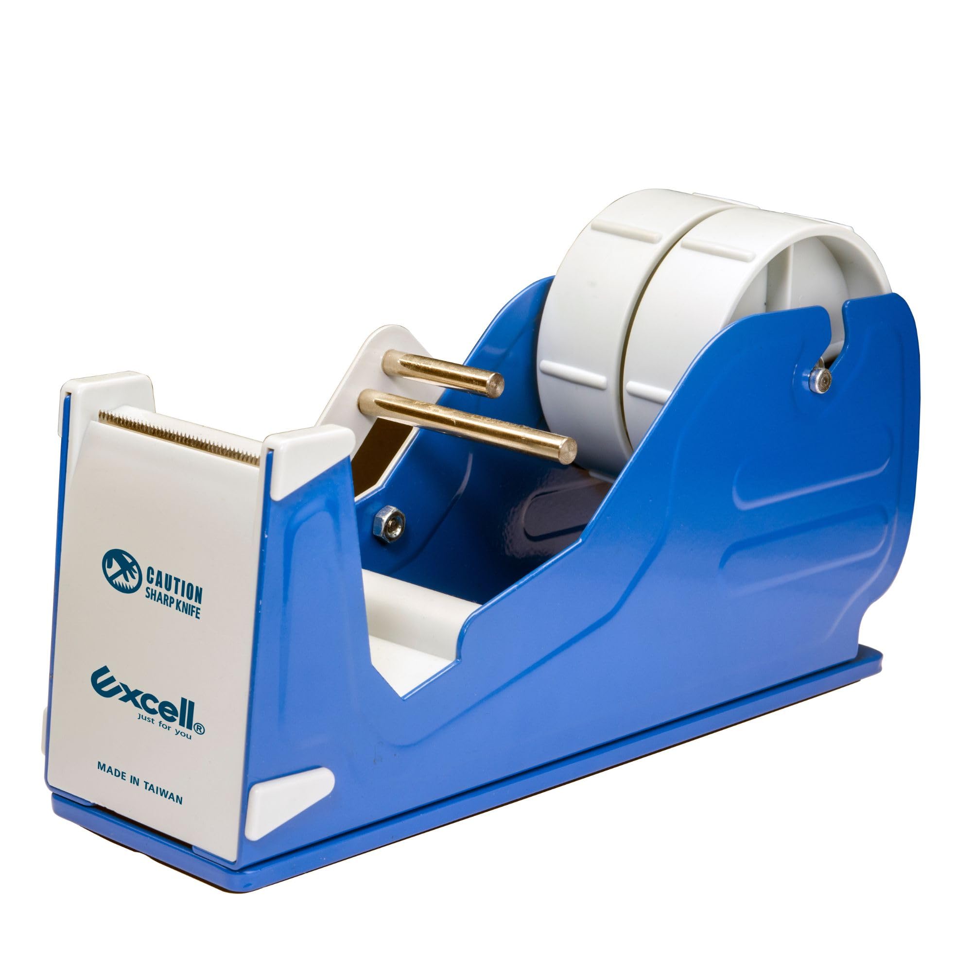Excell, dispenser di nastro da scrivania, doppio largo, in metallo, con barre separatrici in metallo a più livelli, EX-2272, larghezza 5,1 cm, nucleo da 7,6 cm