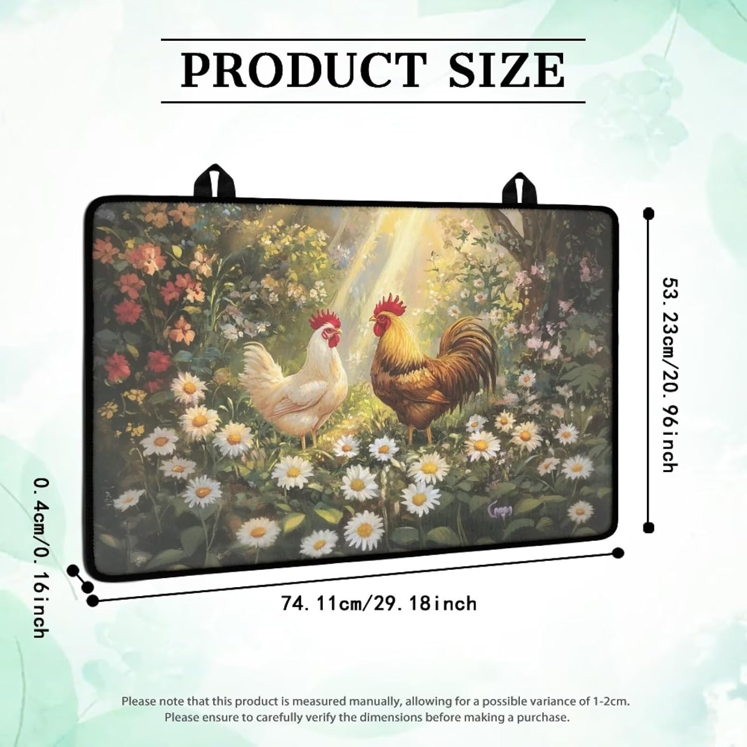 Daisy Rooster Stove Top Covers for Electric Stove Heat Resistant Cooktop Cover Non-Slip Mat for Glass Stove Top Protector 21 x 29 In Flat Top Oven Cover for Home Kitchen Decor