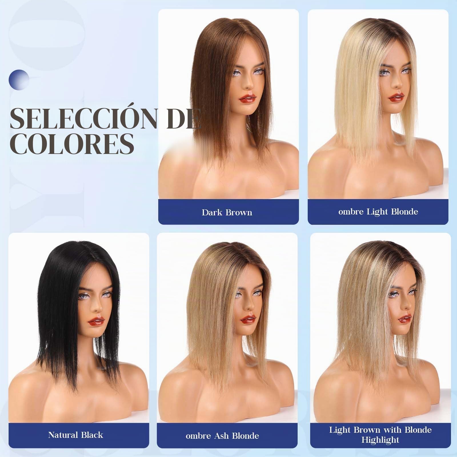 HAIRCUBE Tapa de Cabello 5"*5.5" Base para Mujeres, 14 Pulgadas castaño medio, Tapa de Cabello 100% Cabello Humano Real sin Flequillo para Mujeres con Cabello Ralo