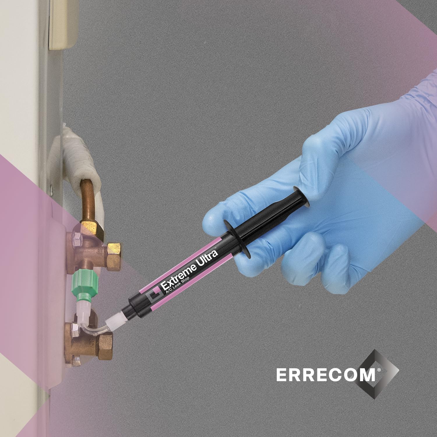 ERRECOM Extreme Ultra - 6 x 6 ml, Stop-Fuites pour Systèmes de Climatisation et Réfrigération, contient adaptateurs 1/4 SAE et 5/16 SAE (R410a, R32)