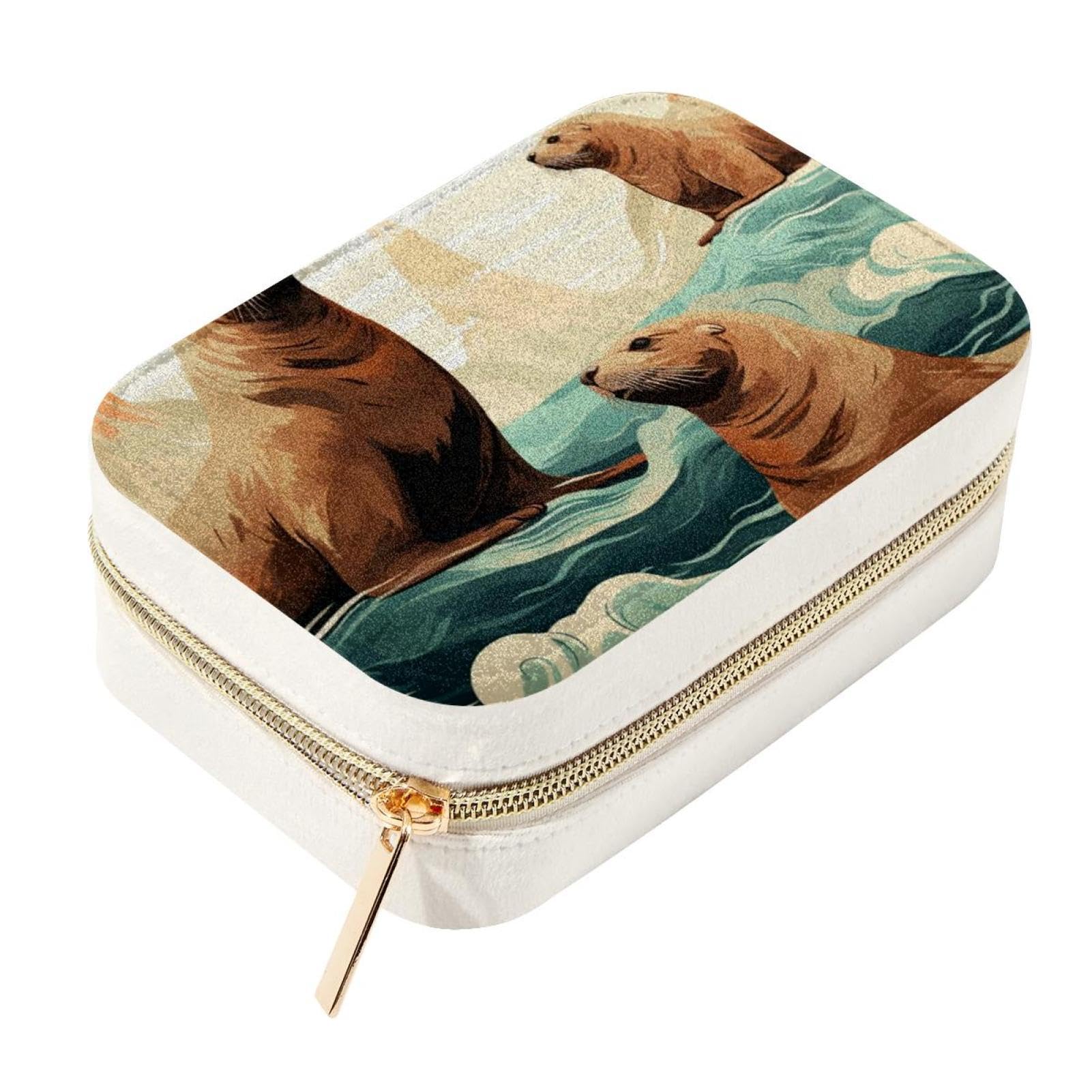Boîte à bijoux lion de mer double couche pour ne plus emmêler vos longs colliers