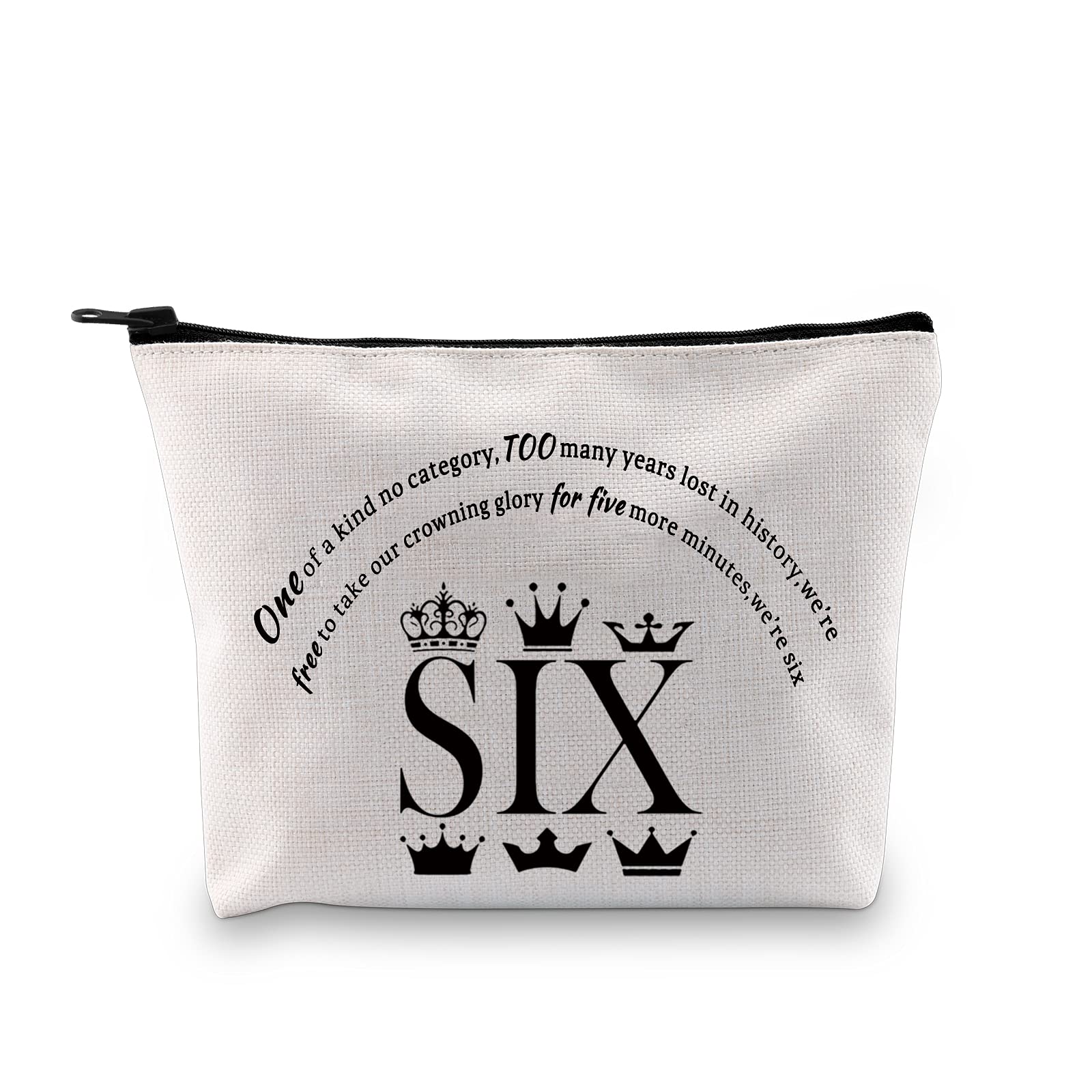 G2TUP SIX Queen Makeup Bag Theatre Fans Gift We’re Six Zipper Pouch Bag Queen Cosmetic Bag(We’re Six)