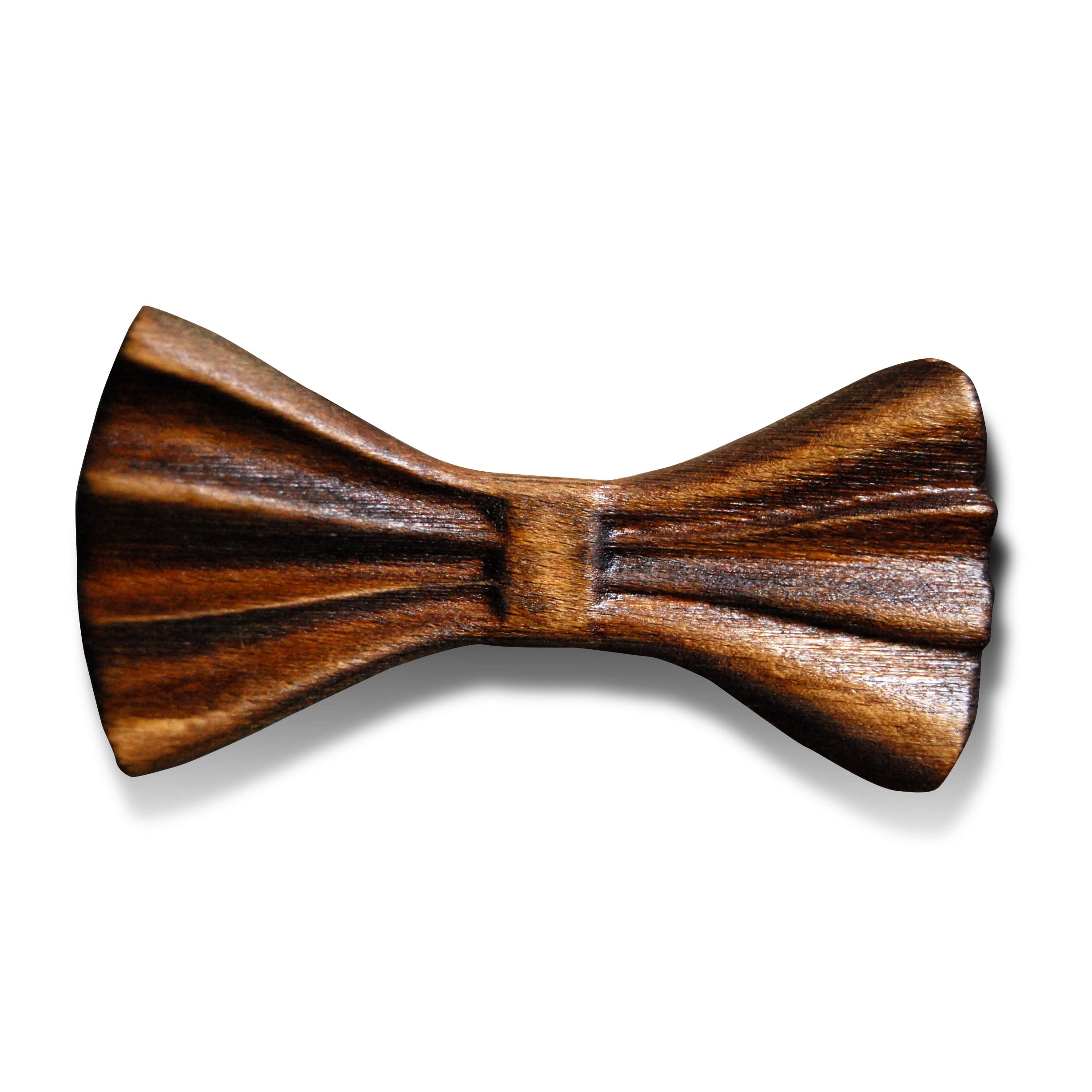 HatynkaUA 3D Mens Wooden Bow Tie - Ukrainian Unique Wood Bow Tie for Men - Wave Design Wedding Bowtie for Men and Boys in Craft Box, 3d/Brown/S4, Large
