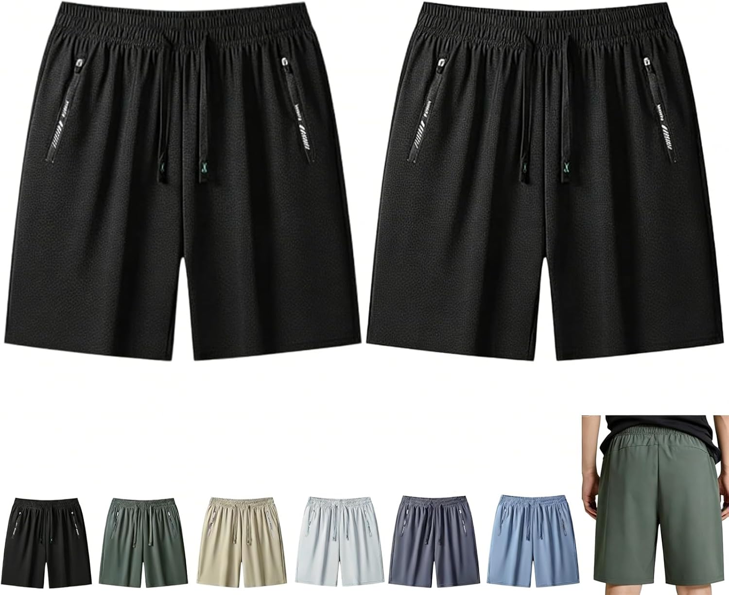 Ice Silk Cooling Shorts for Seniors Women,Quick Drying Stretch Shorts,Unisex Lightweight Breathable Active Athletic Half Pant