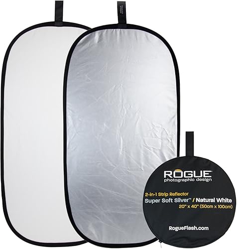 Rogue Reflector plegable 2 en 1 - Super suave plata  blanco natural 19.7 x 39.8in