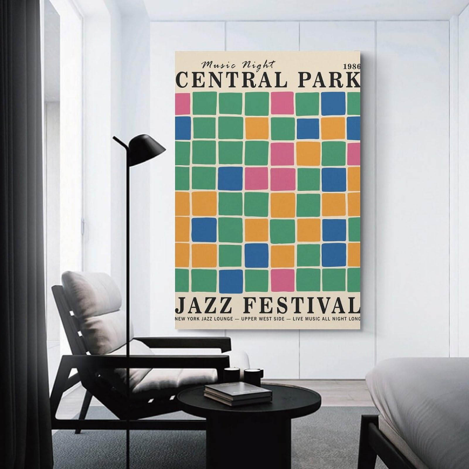 Junmoney Decorative Canvas Print Central Park Jazz Festival (2), 16x24inch(40x60cm), for New Homes, Bedrooms Or Workspaces, A Wall Art Gift for Fresh Interiors