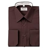 Elegant Men’s Button Down Brown Dress Shirt