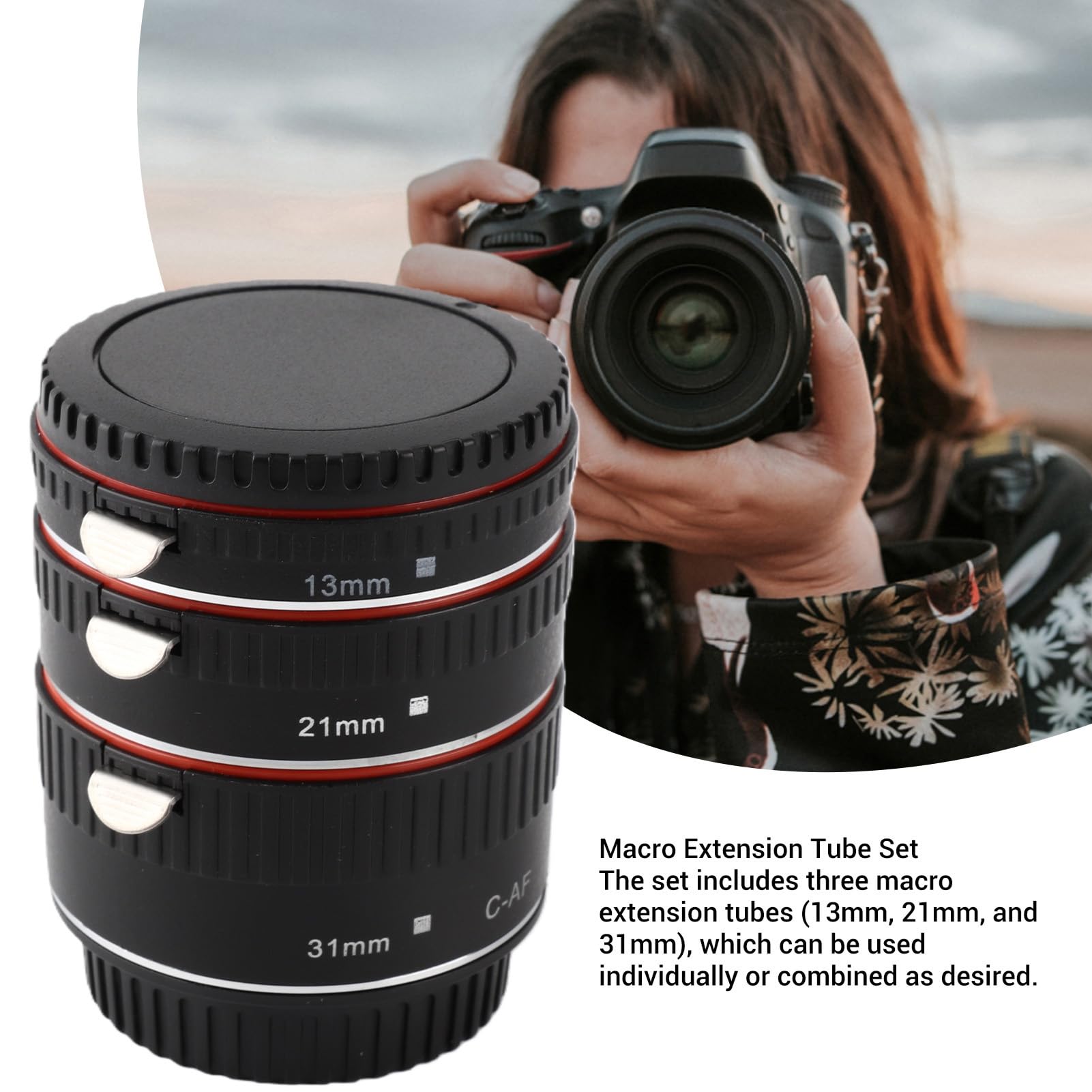 LICAEVEY Macro Extension Tube Set para Cámaras con Objetivo EF EF S AF