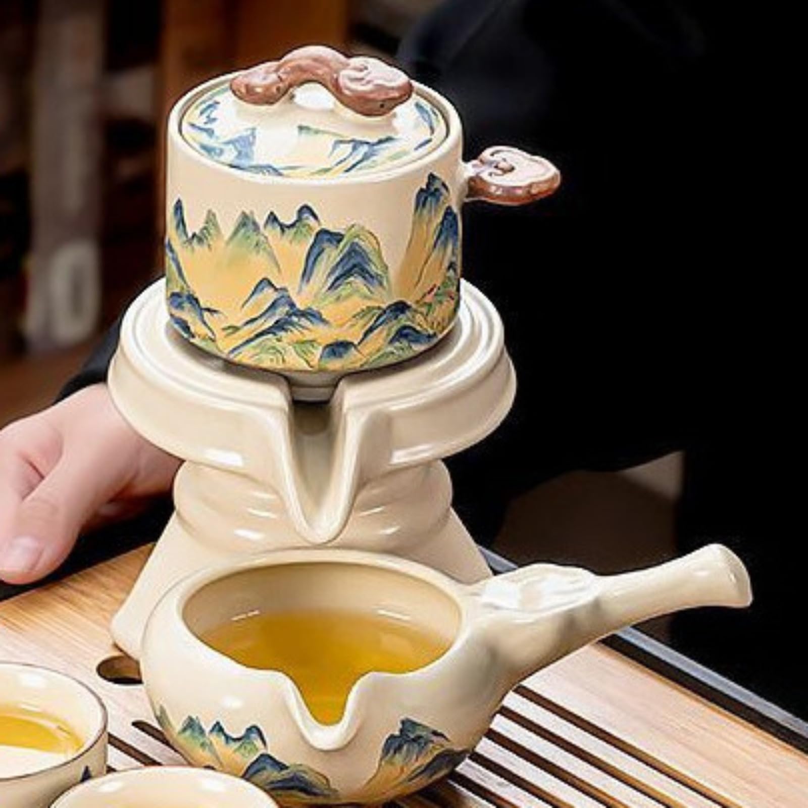 Półautomatyczny zestaw do herbaty kungfu, 210 ml, 201 g, domowy zaparzacz do herbaty