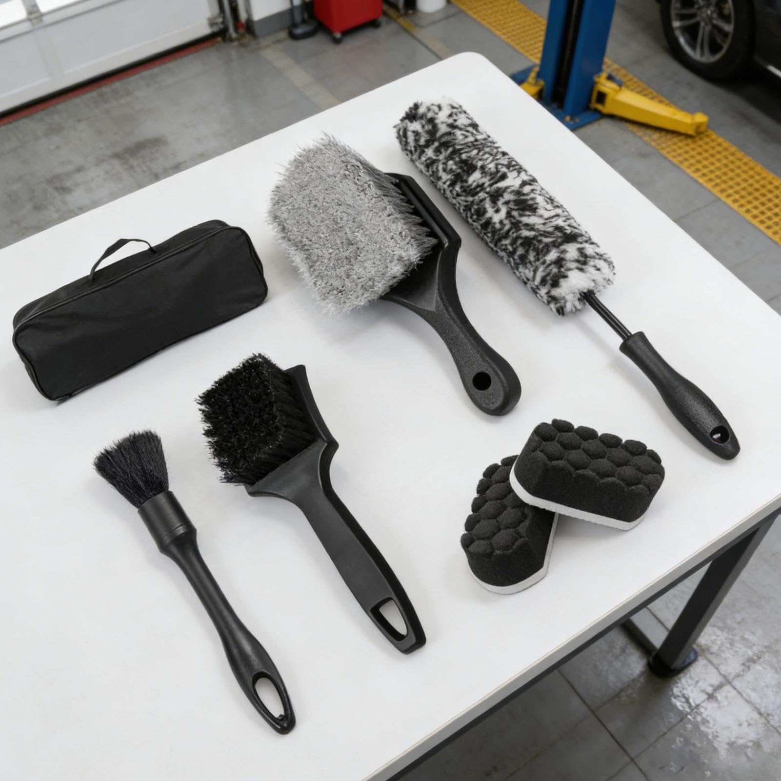 Kit de brosses pour roues Sac de Transport Inclus Antirayures