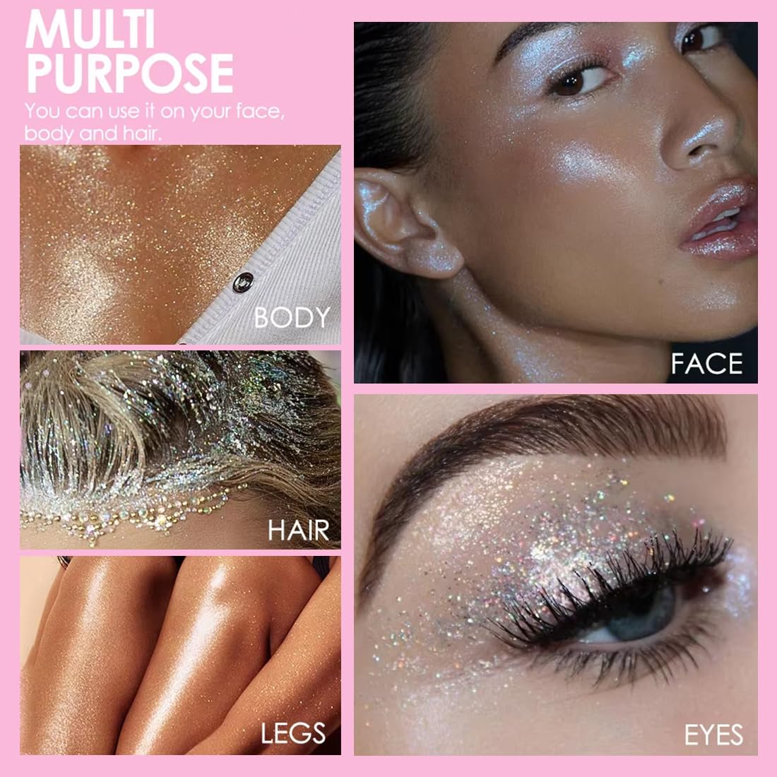 2 Pezzi Body Gel liquido con glitter da 25ml, a lunga durata, gel con paillettes per trucchi da festival, feste in maschera, compleanni