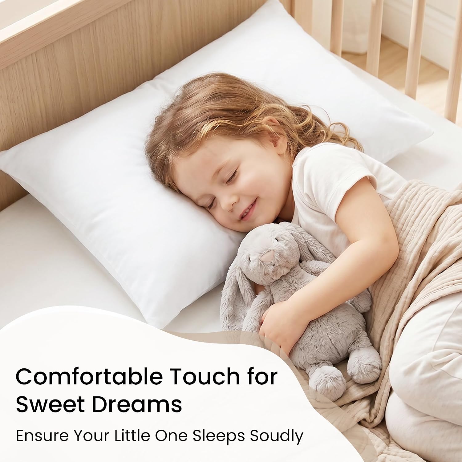 EXQ Home Toddler Pillowcases Zippered 13x18, Set of 2 (White) image 2