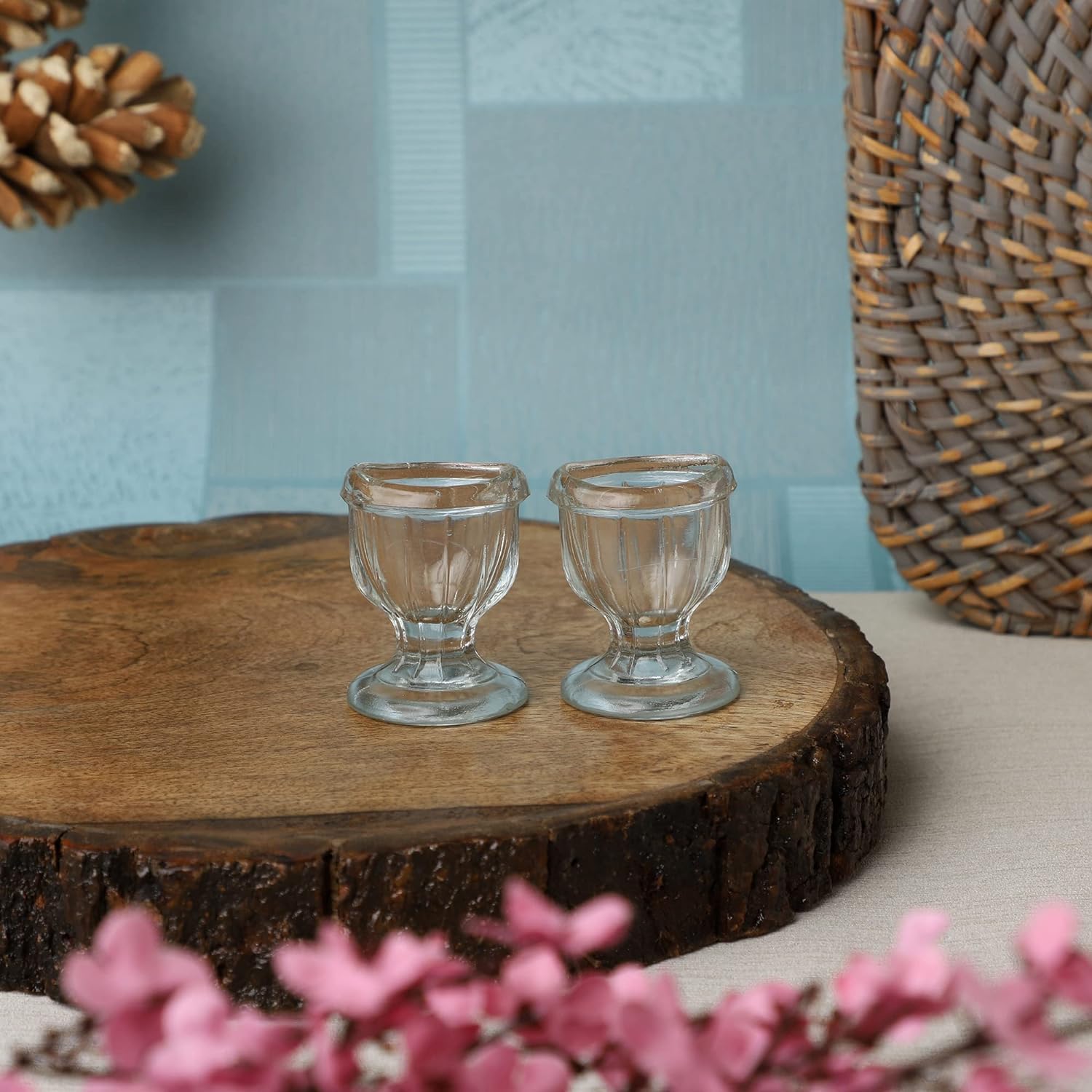 Tazza in vetro per occhi set da 2 con scatola regalo in velluto