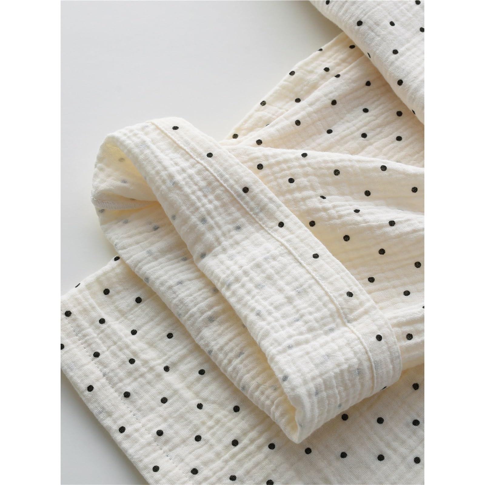 1 Juego de Pijamas Lunares algodón Doble Capa Gasa Suave Manga Larga y Pantalones Ropa Dormir for Primavera Verano para Descanso en casa