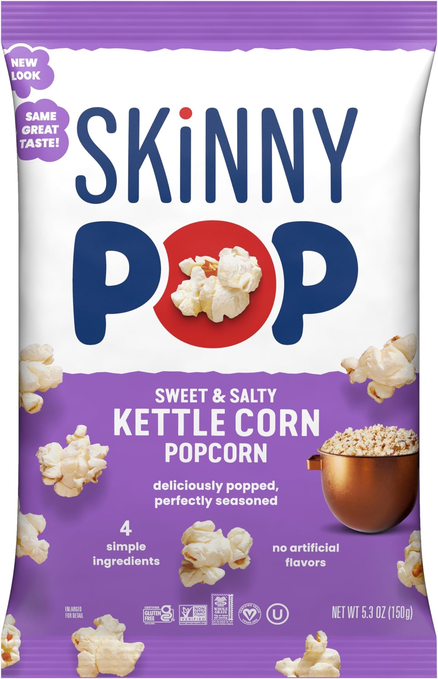 Popcorn, Sweet & Salty Kettle, Whole Grain, Dairy-Free Snack, 5.3oz Bag