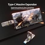 Netac 256GB Portable External USB Solid State Drive Type-c and USB 3.2 Dual Interface, up to 400MB/s for Data Storage, Expansion of Storage for Photos/Videos/Music/Files, US5