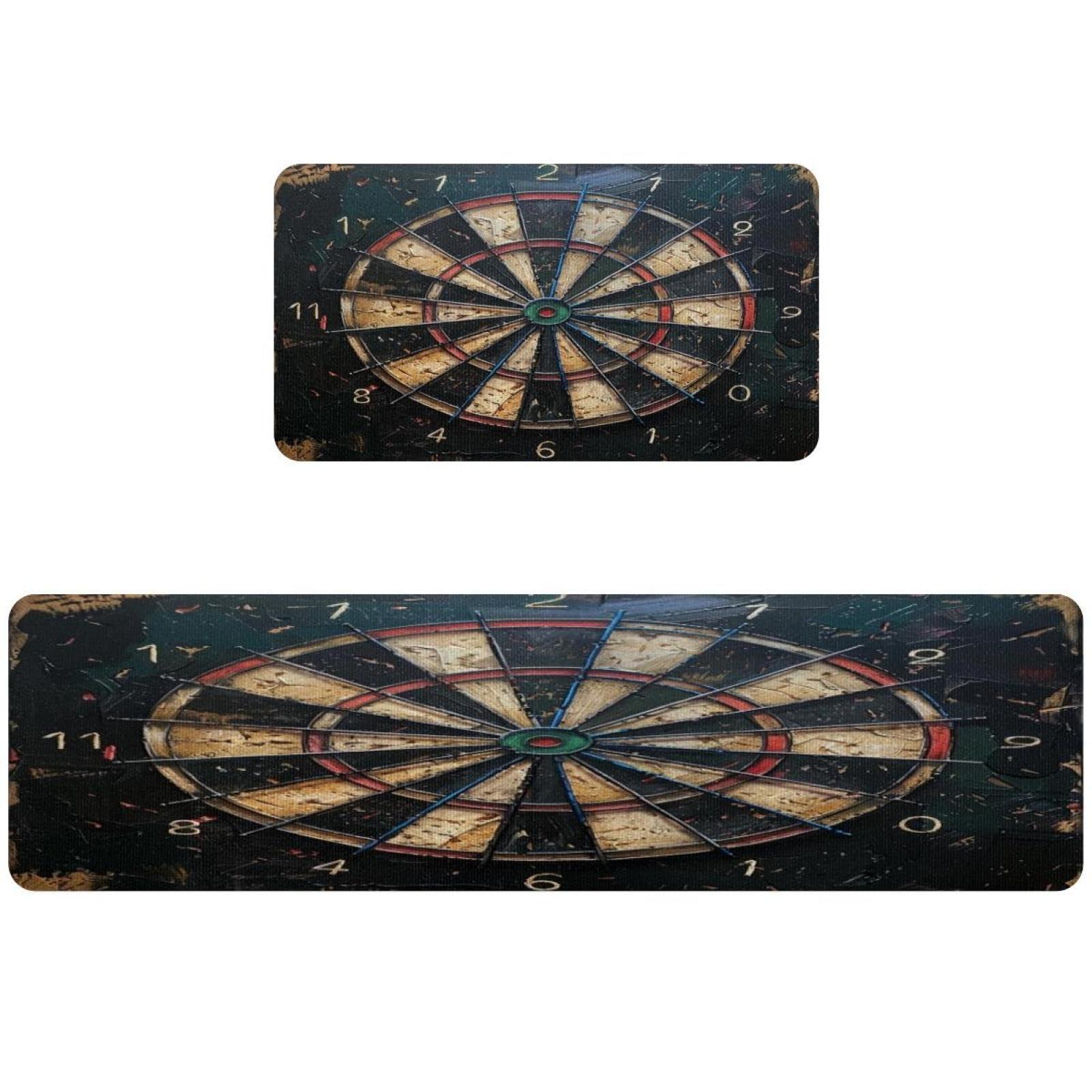 Tapis de cuisine absorbant et antidérapant lot de 2 lavables motif fléchettes