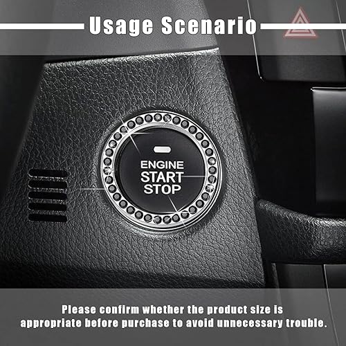 Miniatura 7 de 2 calcomanías para botón de arranque del motor botón de arranque brillante calcomanías para anillo de encendido para mujer accesorios interiores del