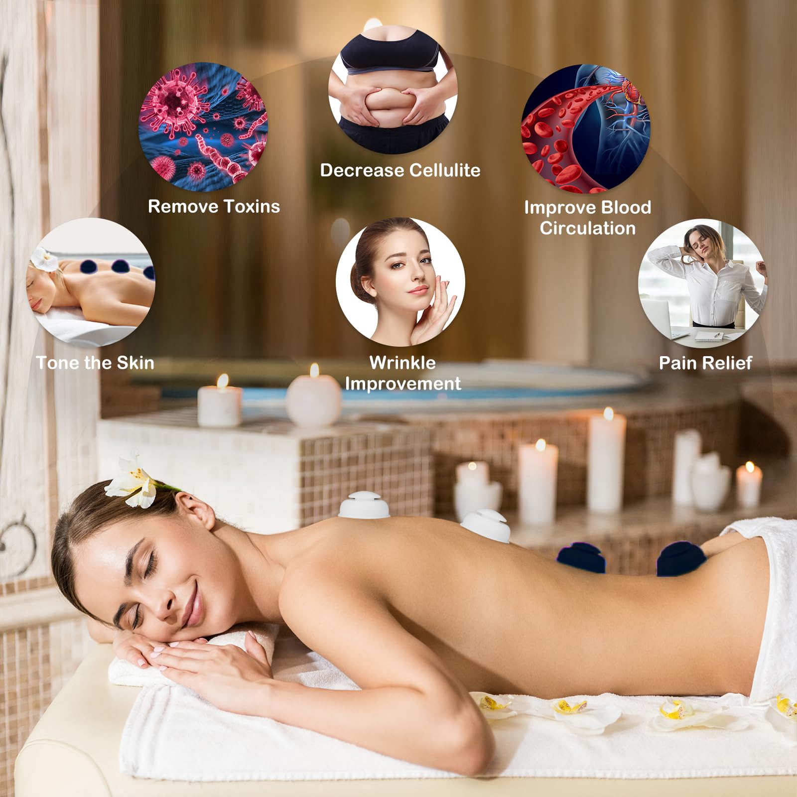 Juegos de terapia de ventosas de silicona, 10 unidades, ventosas profesionales al vacío para masaje miofascial, dolor en las articulaciones, anticelulitis, alivio muscular profundo y más (10 unidades